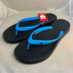 New Balance Blue & Black Gym Beach Flip Flops Sandals Unisex M 13 / W 15  D Mens